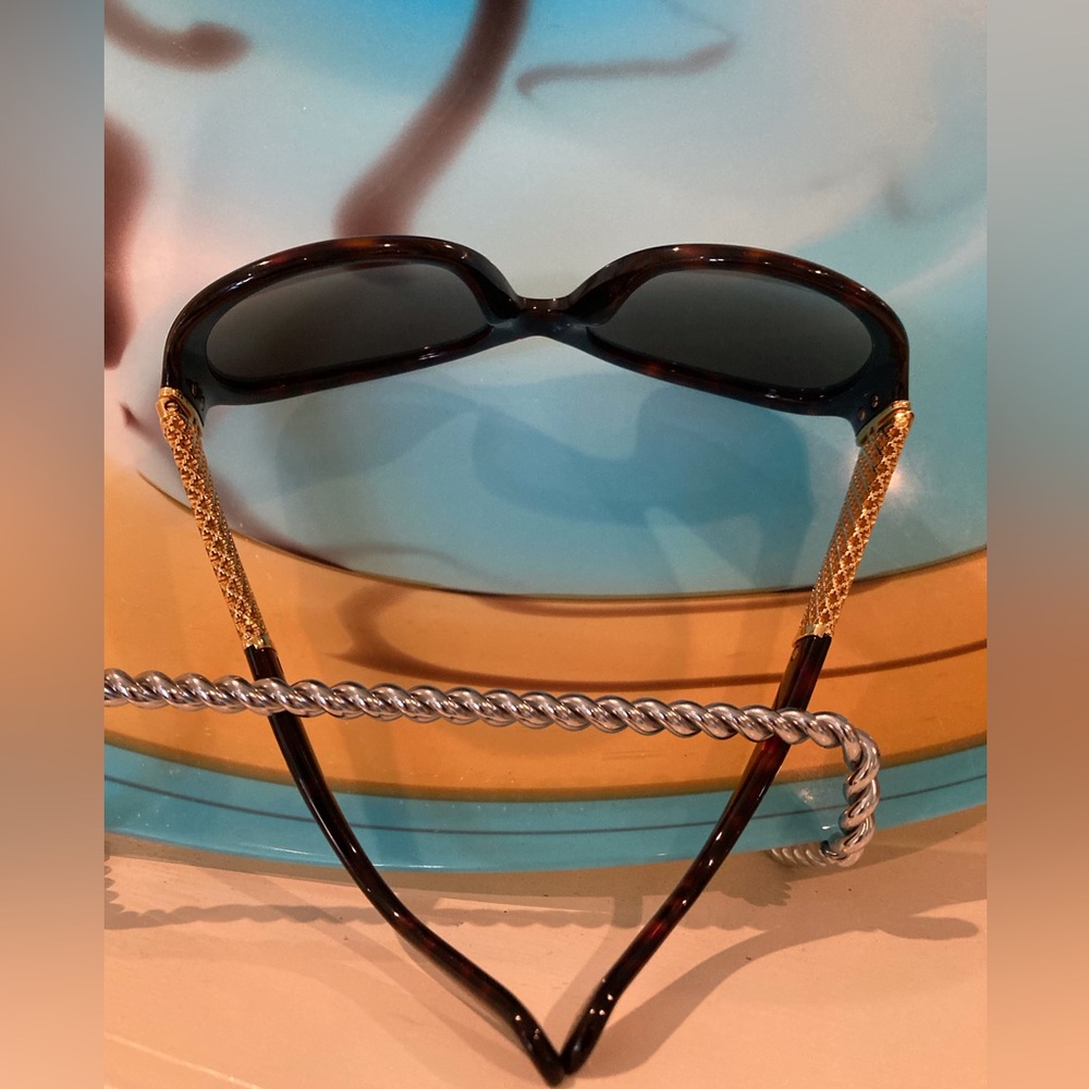 🌸WAS $275: Gucci Havanna Brown Gold Plated Mesh Sunglasses with Case - Picture 6 of 16